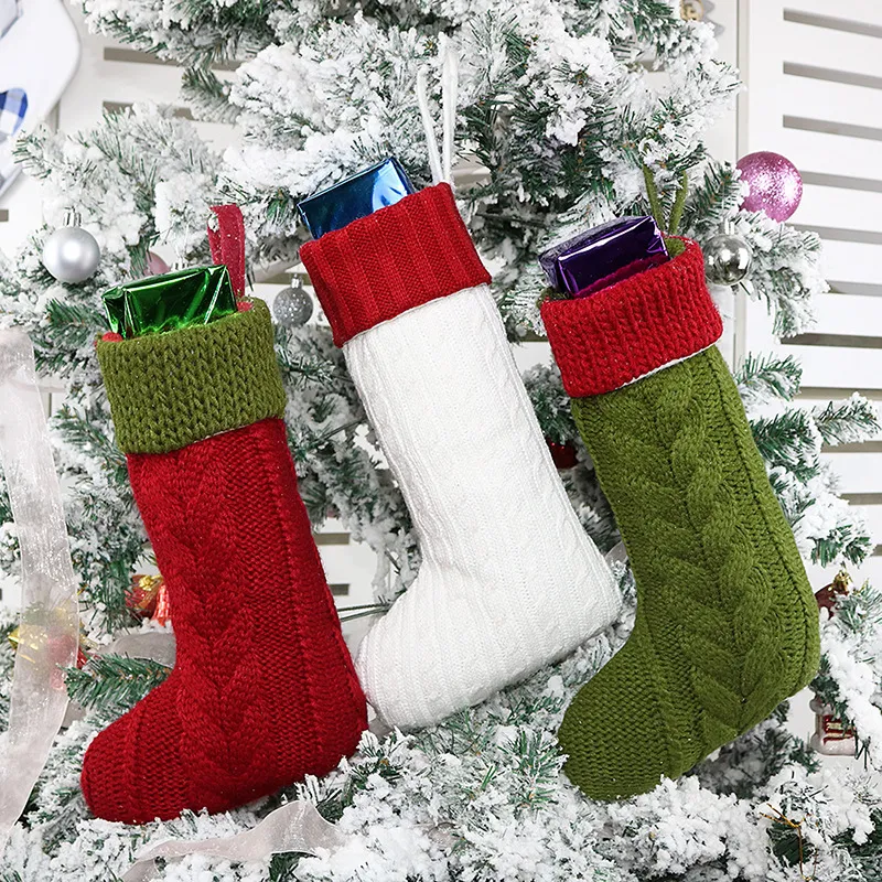 Julstrumpa barn presentpåse Xmas Sock Candy Bag julgran hänge Strumpa julprydnad Xmas Party Decoration grossist