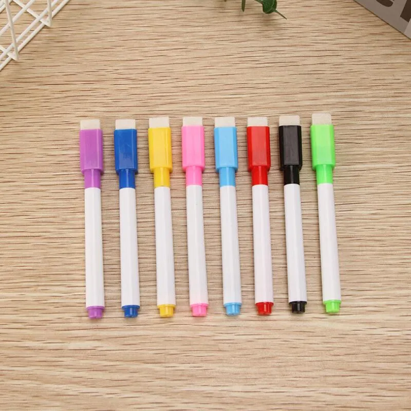 Whiteboard Marker Magnetic Whiteboard Pen Dry Erase White Board Markers Magnet Pens Built In Eraser Office School Supplies LX4072