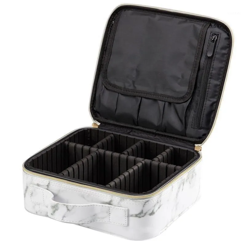 Storage Bags Marble Pattern Travel Makeup Case,Professional Beauty Brush Bag Big Capacity Make Up Box