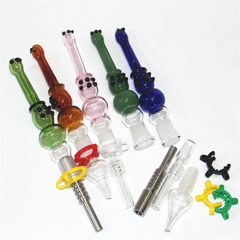 5,7 Zoll Glasnektar Rauchen Shisha mit 14mm Metallnägeln Quarzspitzen Keck Clip Reclaim für Glaswasserrohr Tupfer Aschefänger