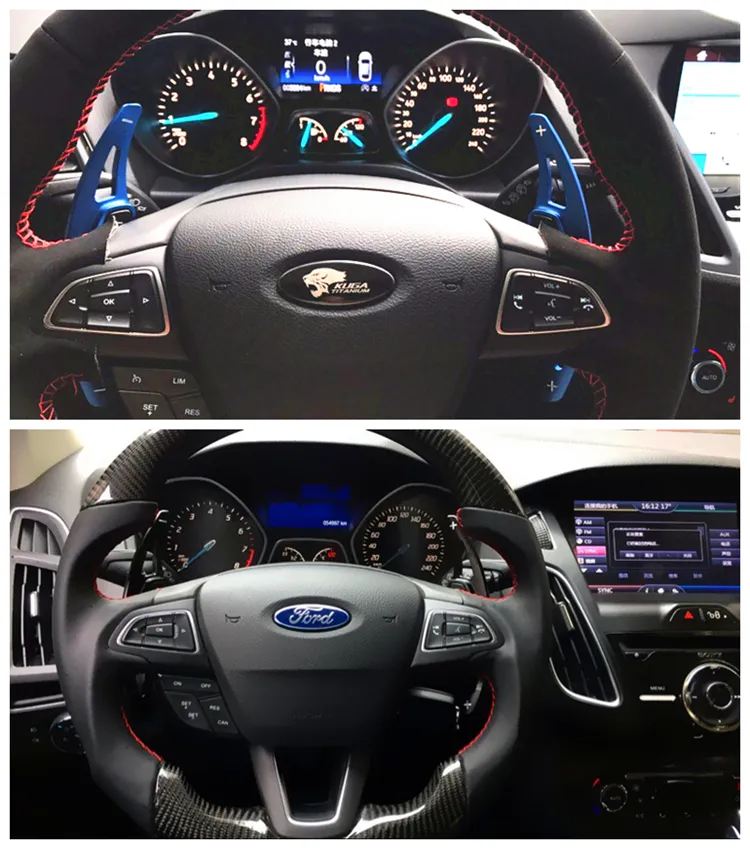 Ford Ecosport kuga 18フォーカス修正特殊ステアリングホイールギアシフトパドル装飾長さの車のアクセサリー