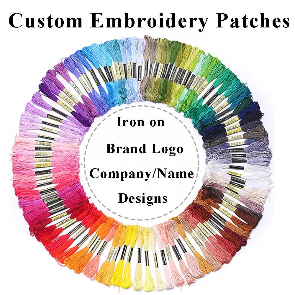 Top Quality Custom Patch Embroidered Brand Logo Company Name Designs Iron On Patches DIY for Clothing, Hats, Caps, Down Jackets, Vest Sewing Notions & Tools