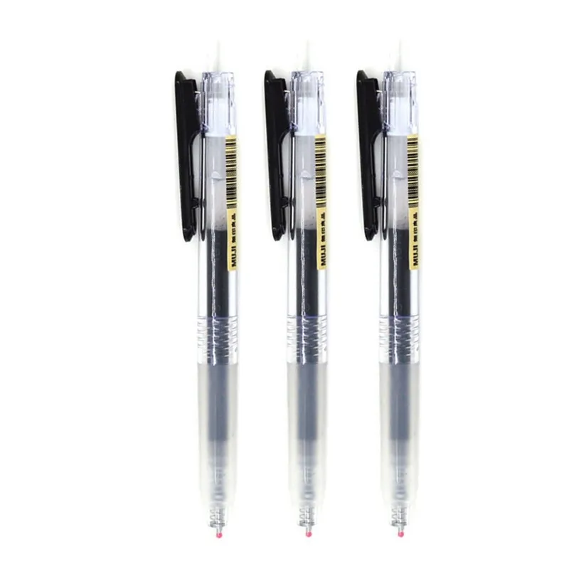 Muji - Set di penne con inchiostro gel, 0,5 mm, 6 pezzi, colore: nero :  : Cancelleria e prodotti per ufficio