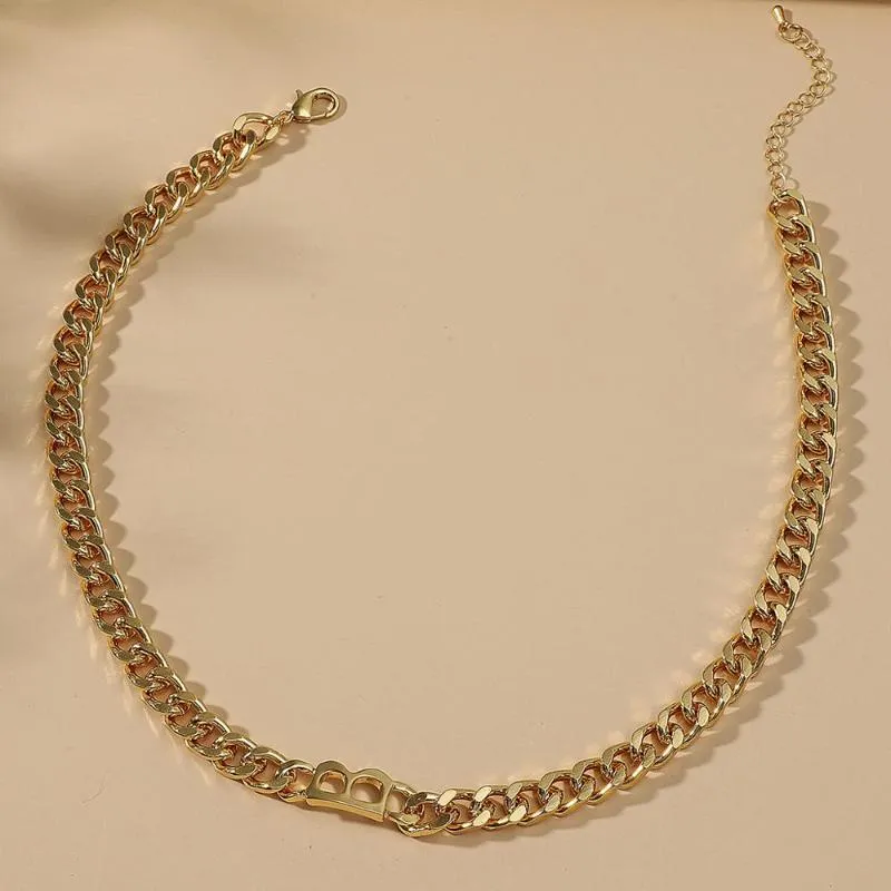 Hip hop miami curb cubana letra b gargantilha colares colar geométrico quadrado pingente colares para mulheres jóias241o