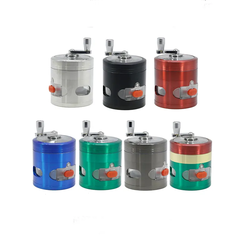 Herb Grinders 63mm Diameter Hand Winch Tobacco Grinders Spice Crusher Dry Herb Vaporizer Smoking Accessories GR306