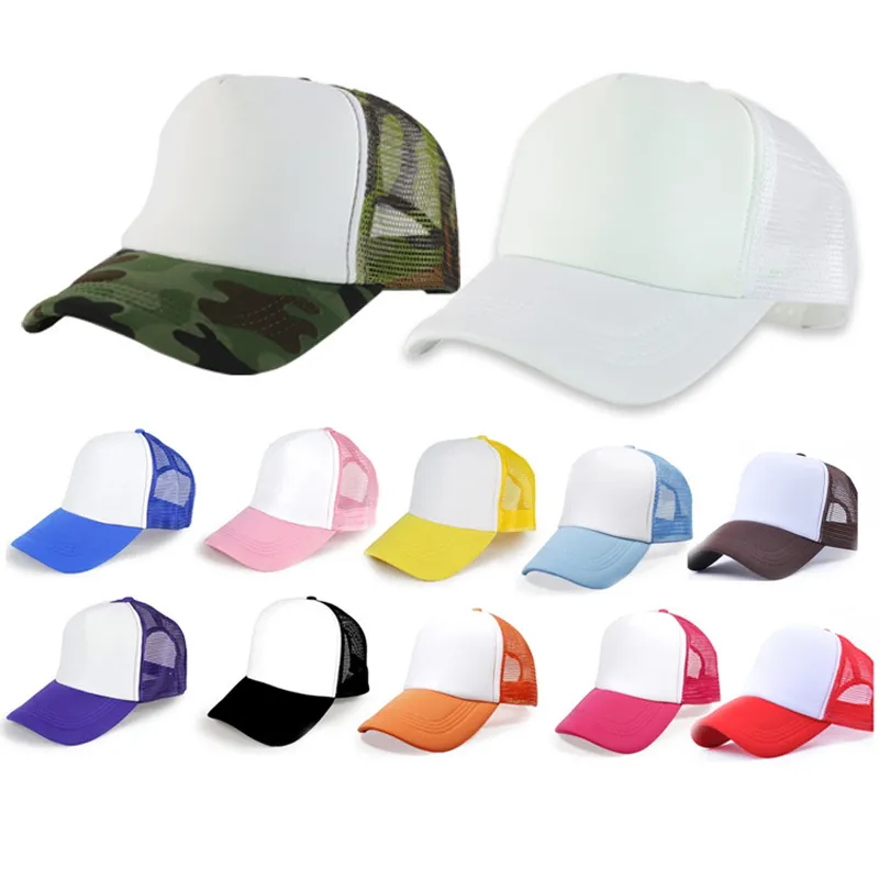 Partihandel Män Hat Net Cap Justerbara Snapback Baseball Caps Outdoor Mesh Trucker Kepsar Casual Parent-Child Cap Gorras