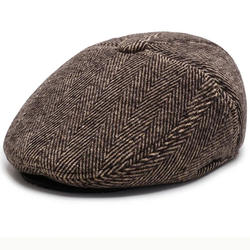 Berets Hats: Classic Wool Blend Newsboy Cap With Ear Flaps  display picture 1