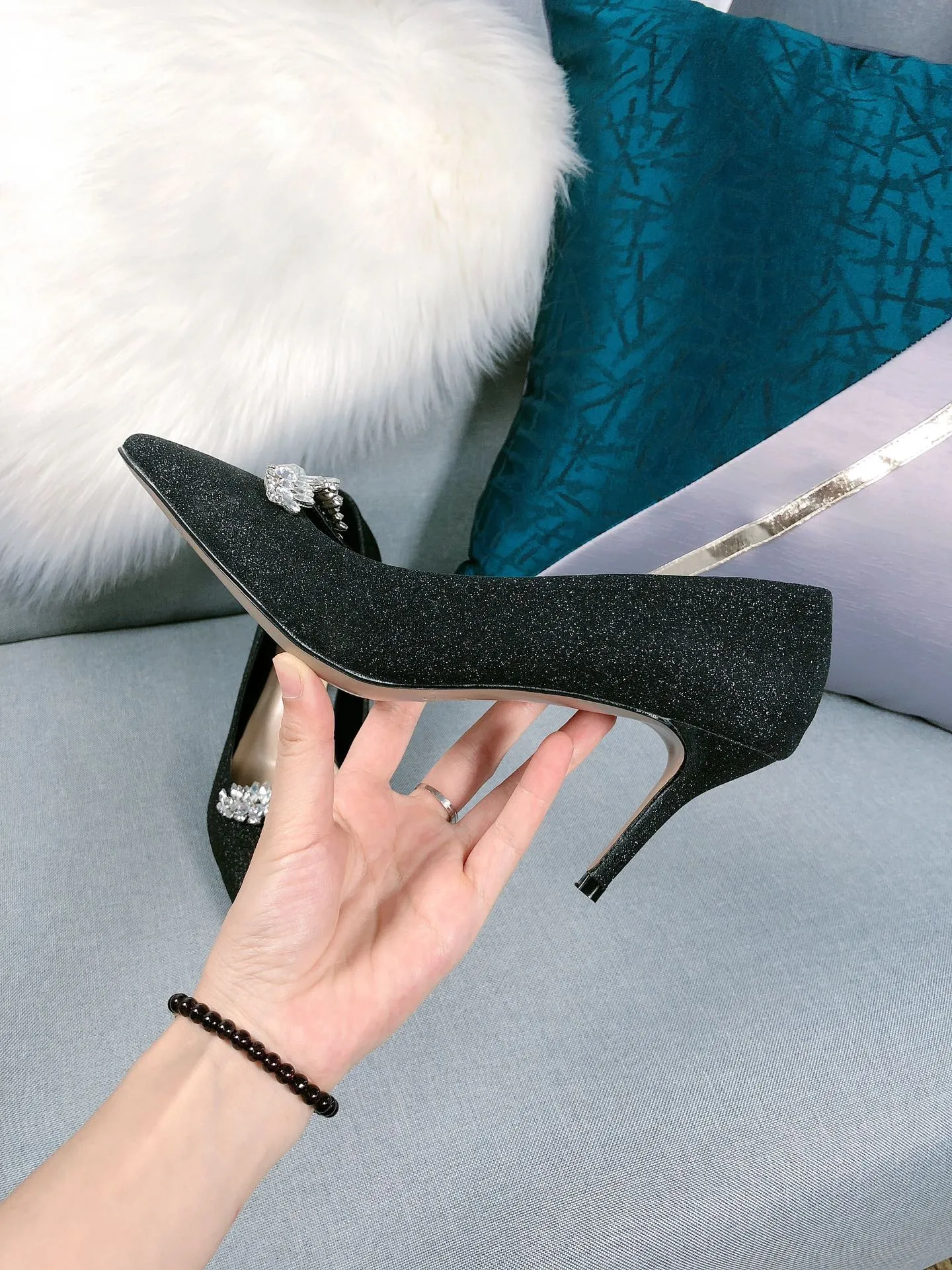 Tacchi Alti Di Strass Da Donna Scarpe Singoli Con Bocca Poco Profonda Scarpe Di Strass Glitter Luccicanti Donne Da 73 65 DHgate