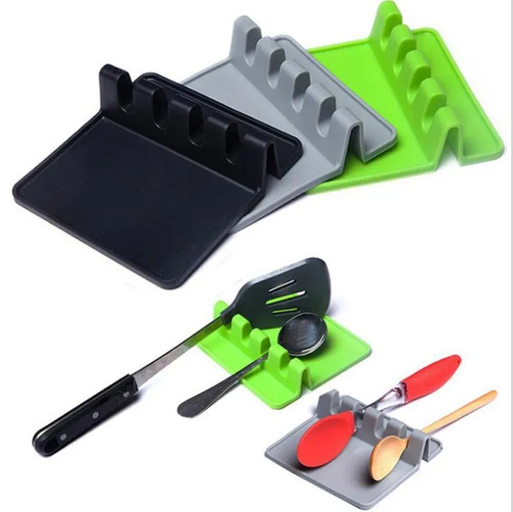 Kitchen Utensil Rest Spoon Pot Pan Lid Pot Shovel Holder Food Grade Silicone Tools Shelf Kitchen Accessories ZYY154