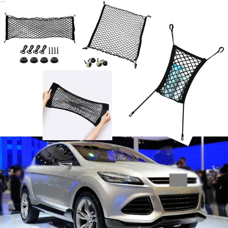 Per Ford Vertrek Car Vehicle Black Rear Trunk Cargo Baggage Organizer Storage Nylon Plain Vertical Seat Net