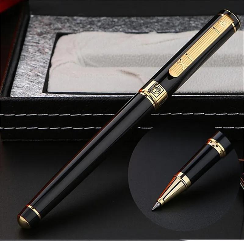 Luxury Picasso 902 Rollerball pen Black Golden Plating Engrave Business office supplies High quality Writing options pens with Box packaging