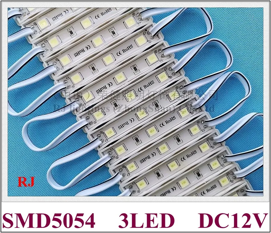 SMD 5054 Moduł LED do szyldu Moduł światła LED DC12V 3 led 1.2W 130lm 64mmX9mmX4mm wysoka jasność