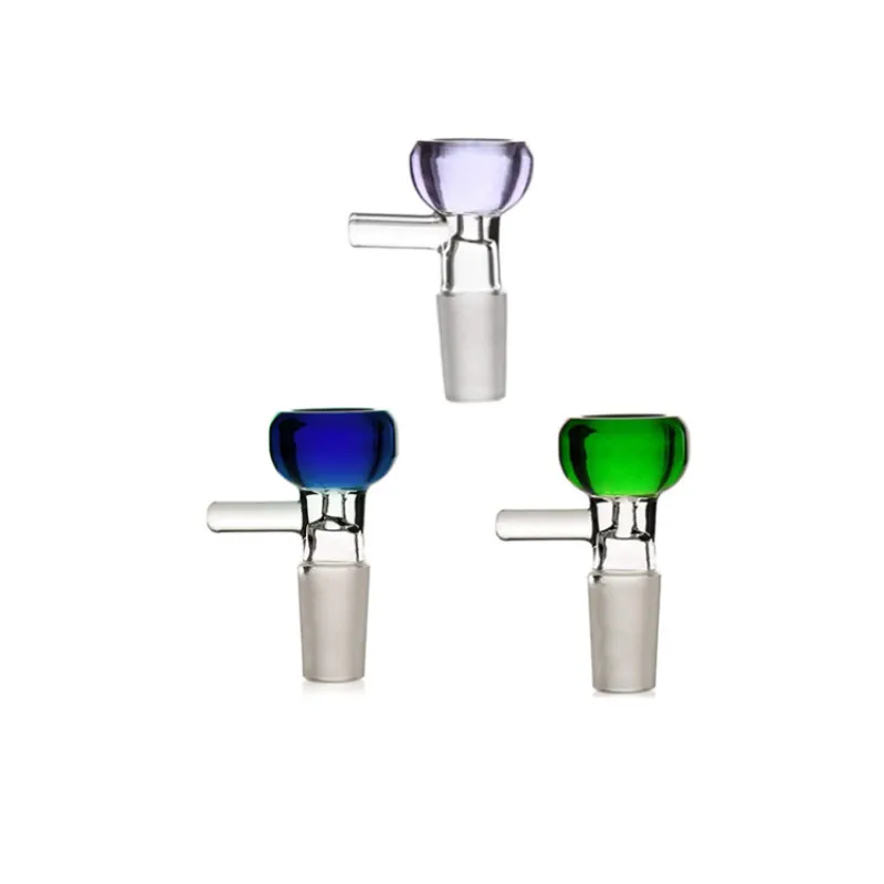 Colorido arco de vidrio de junta masculina de 14 mm y 19 mm para tazones para fumar pipa de agua bong