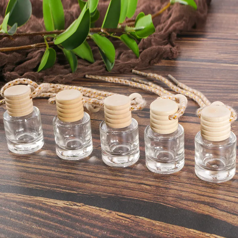 Car perfume bottle car pendant perfume ornament air freshener for essential oils diffuser fragrance empty glass bottle
