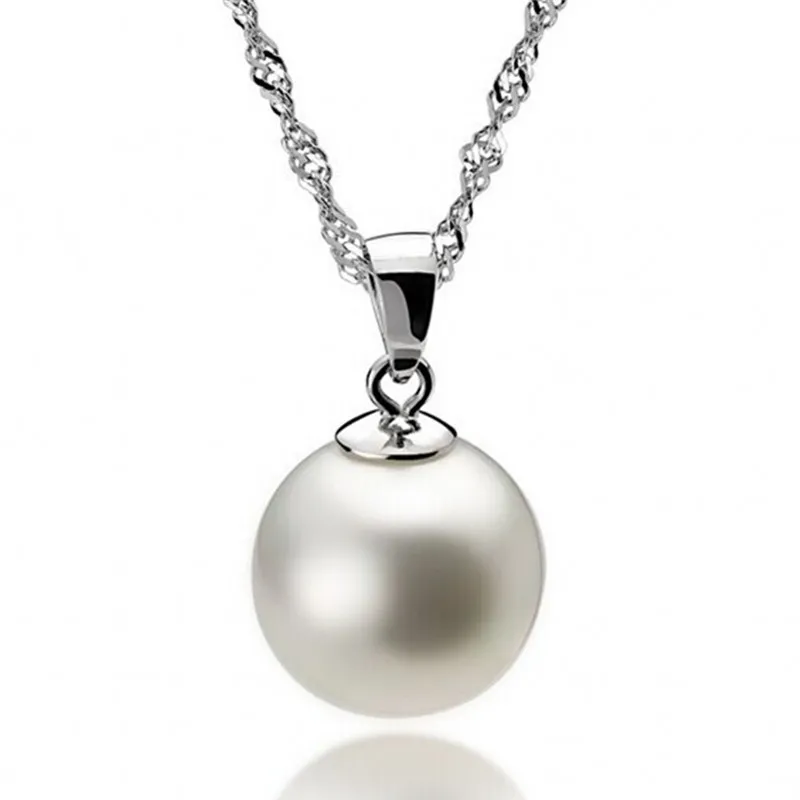 Pendente perla lunga 925 Sterling Silver Collana Moda Donna Collana Bohemian Pendenti 10cm Ball Ball Jewies Jewies 345 N2