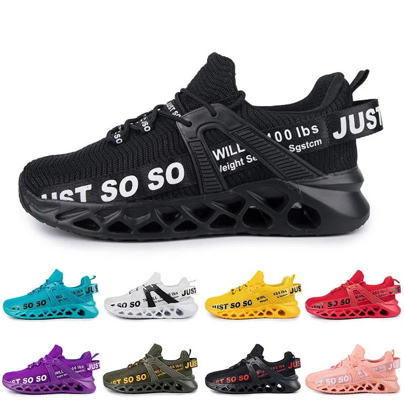 Toptan Mens Womens Koşu Ayakkabıları Eğitmen Üçlü Siyahlar Beyaz Kırmızı Sarı Mor Yeşiller Mavi Turuncu Açık Pembe Nefes Açık Spor Sneakers