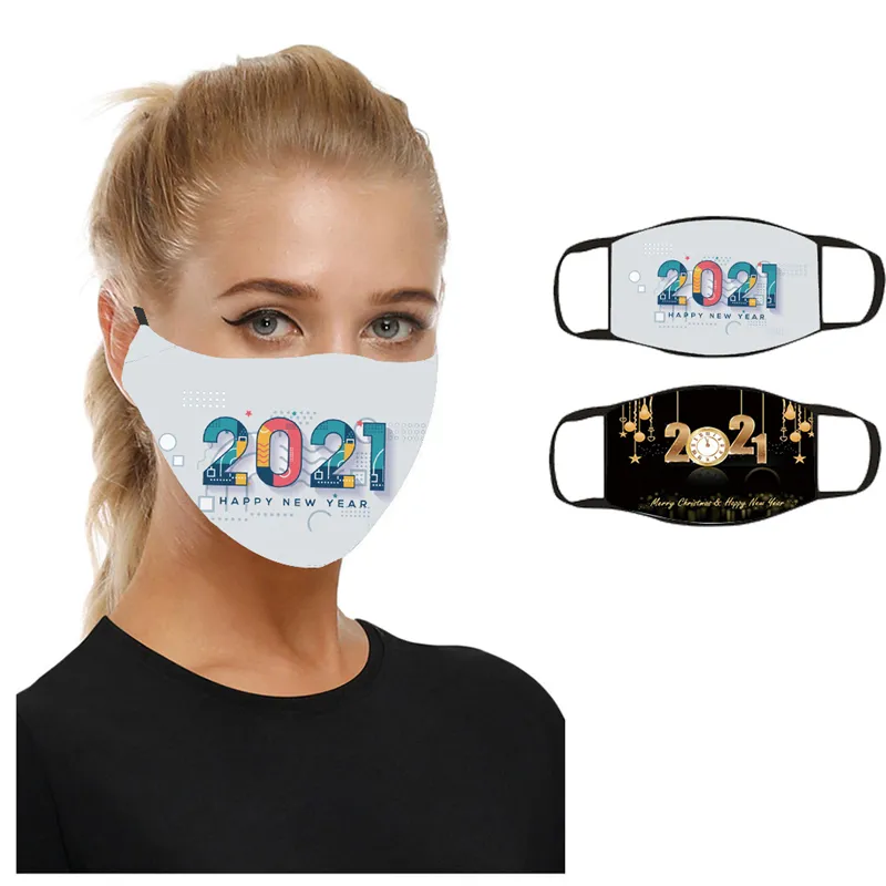 2021 Mask New Year Face mask cotton print adult waterproof washable cloth mouth mask 7 styles Happy New Year ZY1455