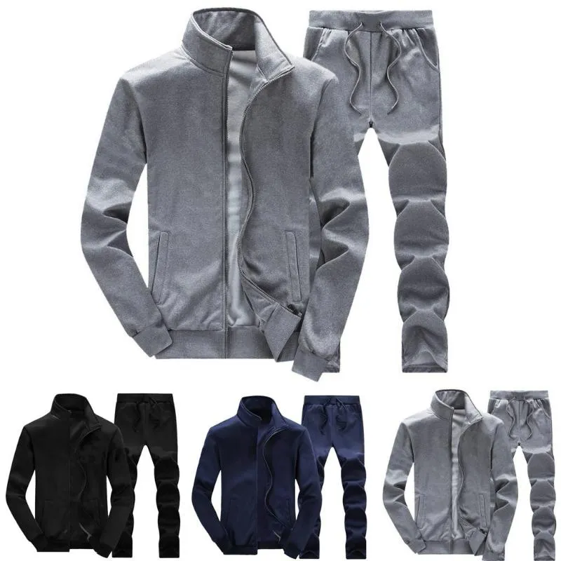 Uomo Autunno Inverno Solid Felpa Top Pantaloni Set Tuta sportiva Tuta Set Tuta Uomo Autunno Inverno Sportswear # g30