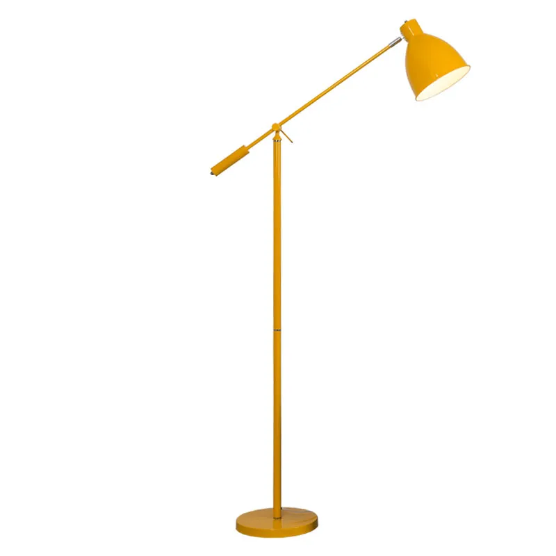 Nordic Home Decorative Floor Lamp Justerbar lampskärm Creative Yellow/White/Black Iron Art Luminaires Foyer Bedroom E27 Reading Floor Light