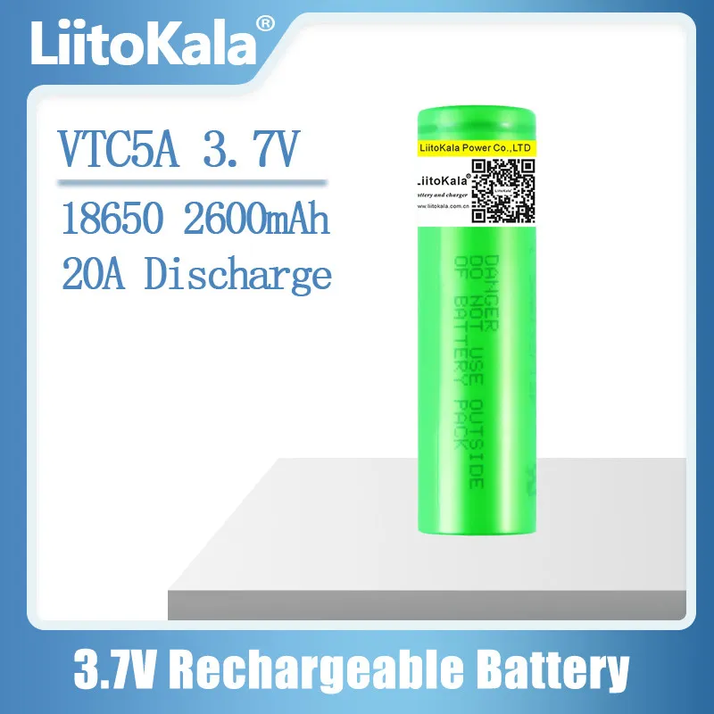 (By Sea) Wholesale LiitoKala 100% Original 3.6v 18650 battery VTC5A 2600mah Lithium Rechargeable Battery US18650VTC5A High Drain 30A Discharge