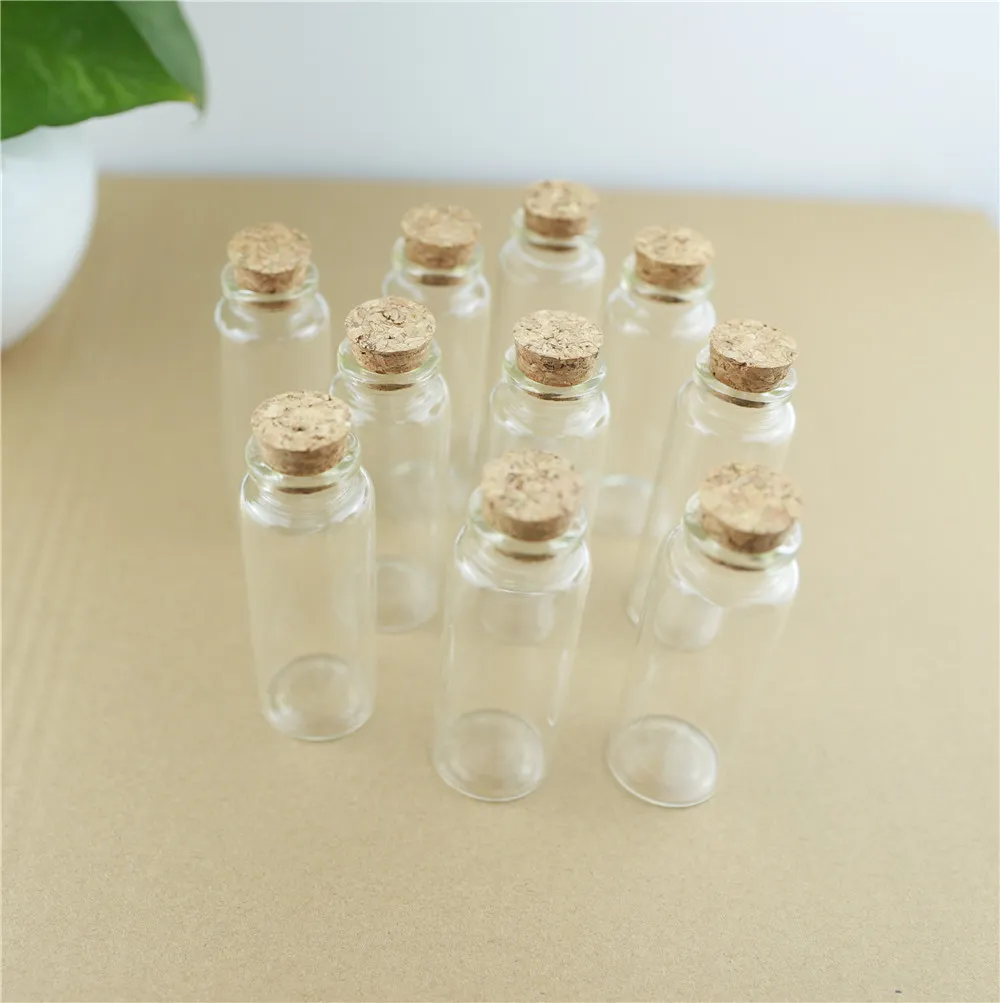24pcsLot 30ml 3070mm Glass Bottles Cork Crafts Jars Cork Stopper Mini Transparent Empty DIY Wishing Glass Bottles Gift (3)