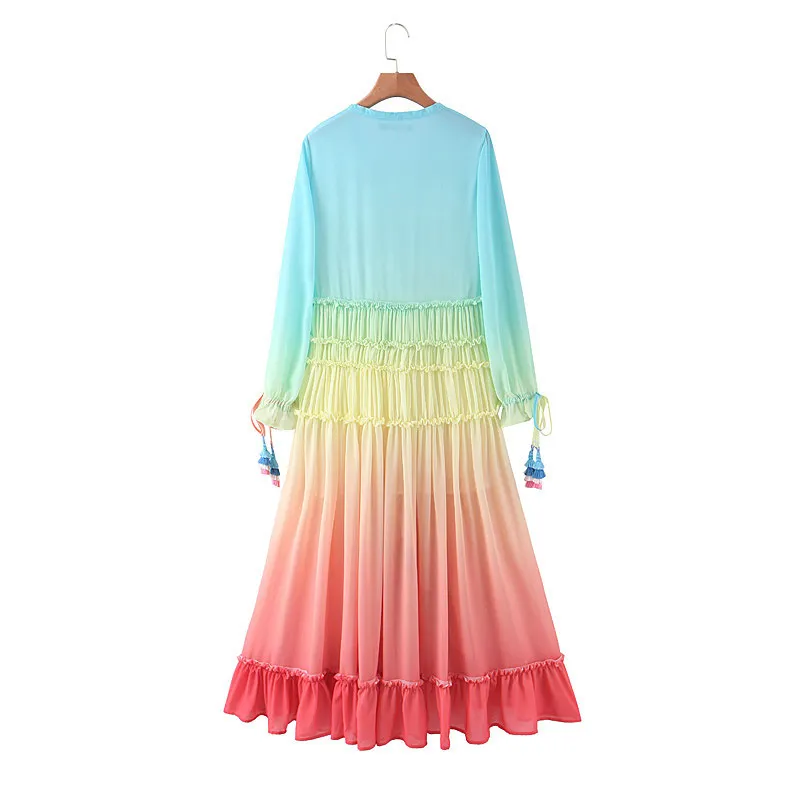 sachin and babi light blue dress Liquid Holographic Pastel Rainbow Studio 54 Maxi Kaftan Dress Made to Order (28 DAYS) / Open Kimono Robe