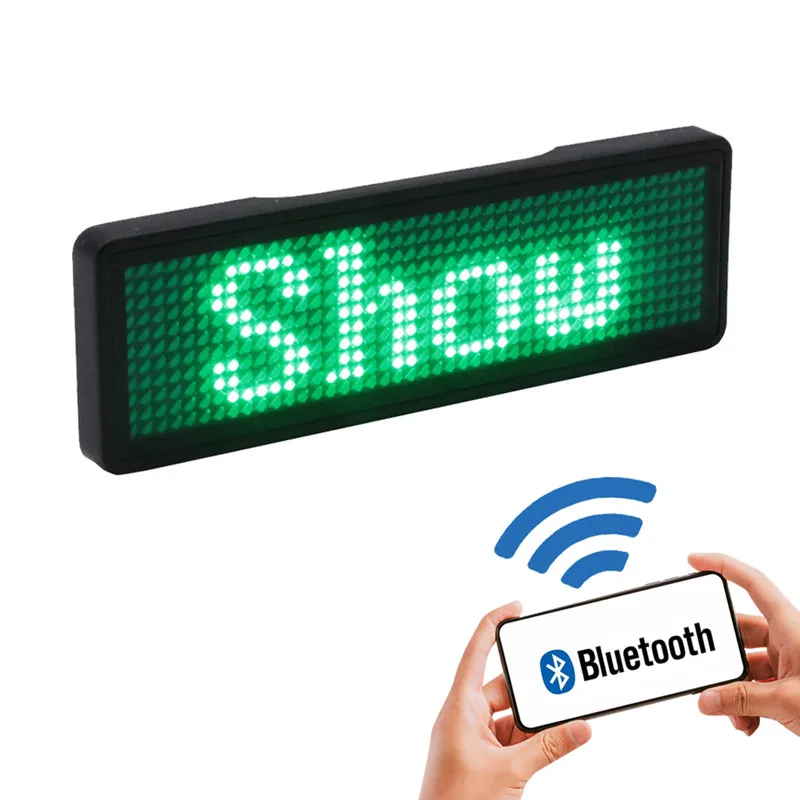 tout nouveau support d'éclairage de badge nominatif à LED Bluetooth multi-langue multi-programme petit affichage de LED affichages de motifs de chiffres de texte HD