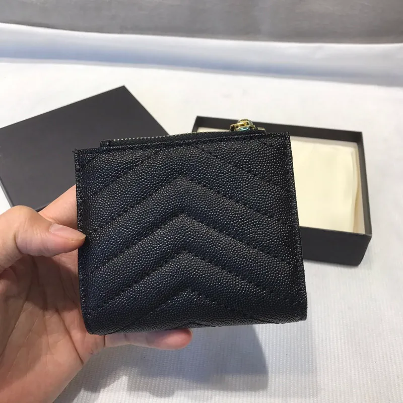 High quality zipper designers short wallets mens for Women leather Business credit card holder men wallet womens with box 15*11cm