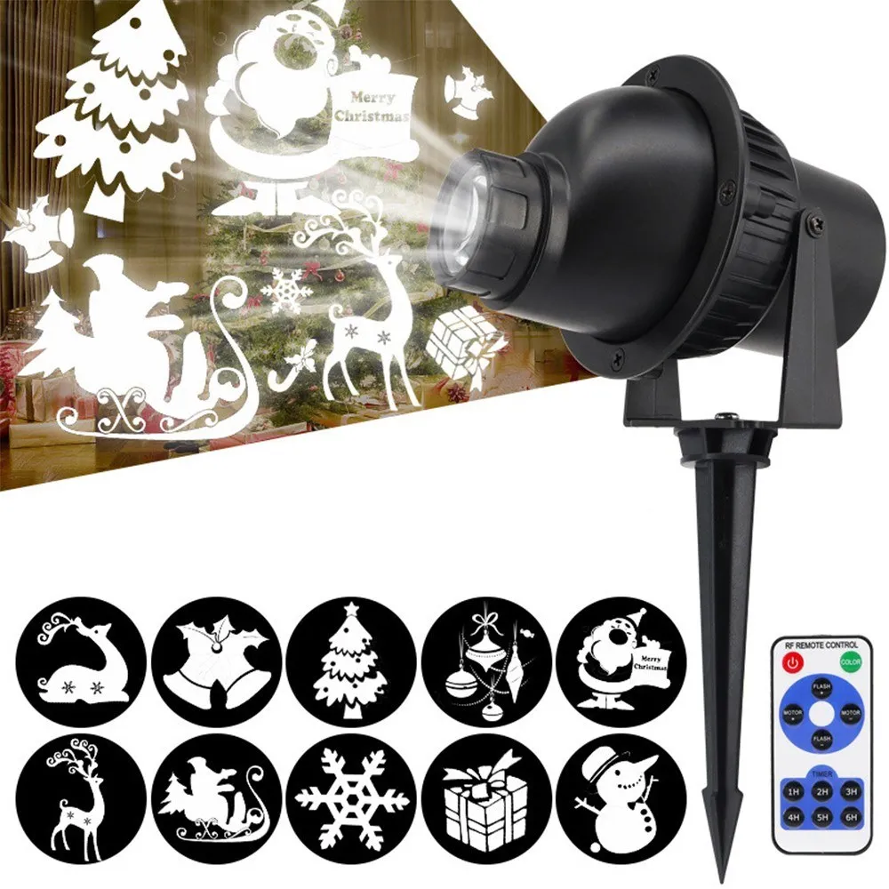 IP65 Waterproof LED 3D Rotating Solar Projector Christmas Lights For ...