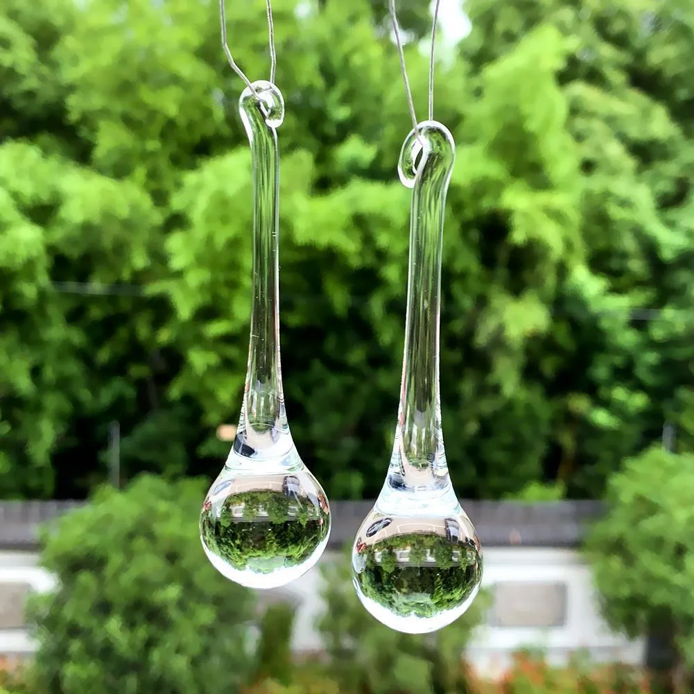 80mm Goutte D'eau Pendentif En Verre Clair Cristal Suncatcher Accessoires Pour Lustres Cristaux Diy Ornement Suspendu Décor À La Maison H jllZKD