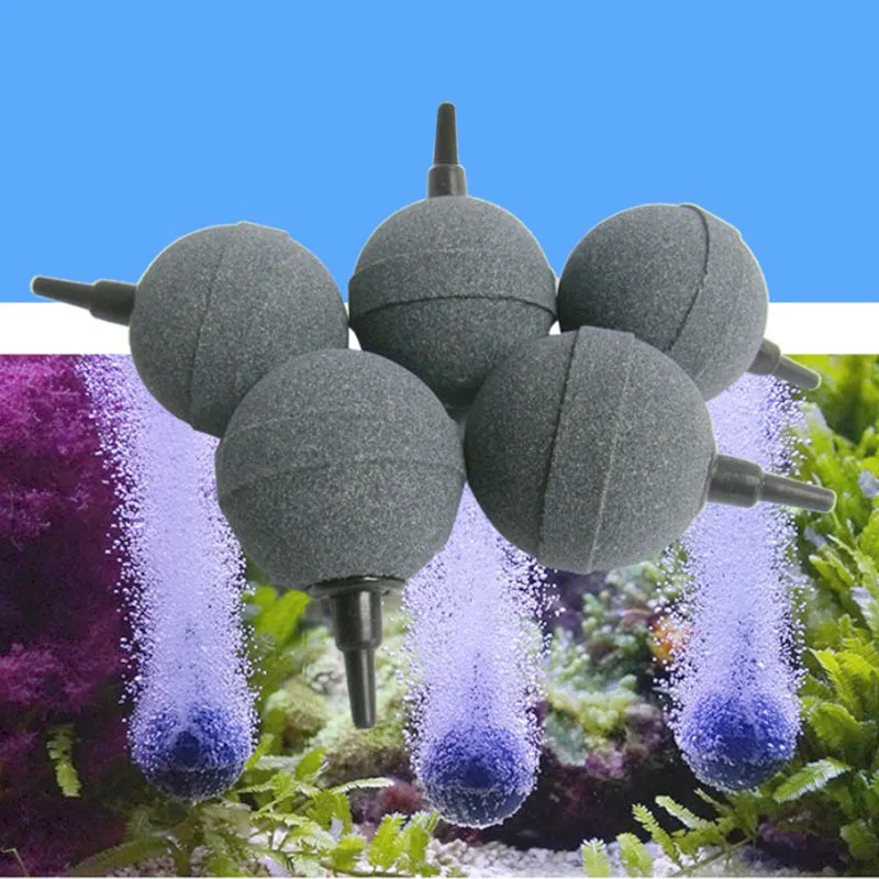 1pc 2cm / 3cm / 4cm / 5cm Aquarium Bubble Stone Aerator Fish Tank Pump Hydroponic Syre Plate Round Stones Mini Acuario Accesorio