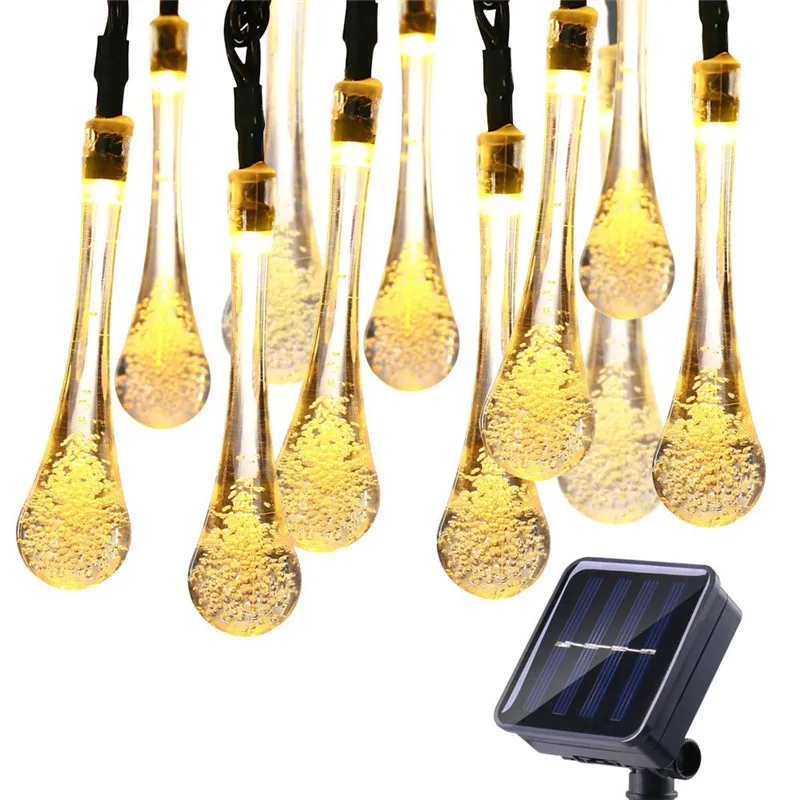 20 LED Güneş Damlacık Ampul Dize Işıkları Açık Su Geçirmez Noel Bahçe Işık Çimen Avlu Dekorasyon