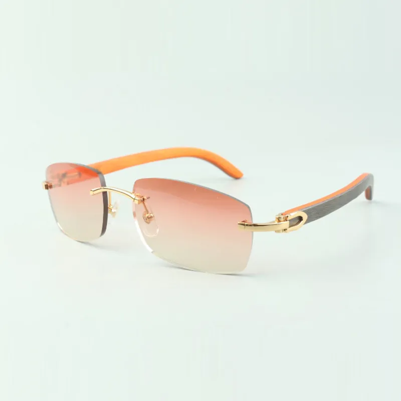 Vente directe lunettes de soleil unies 3524026 avec lunettes design branches en bois orange naturel, taille : 18-135 mm