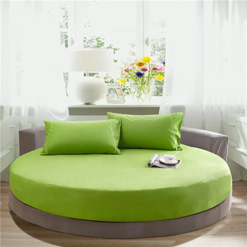 green100%Cotton Round Fitted Sheet green