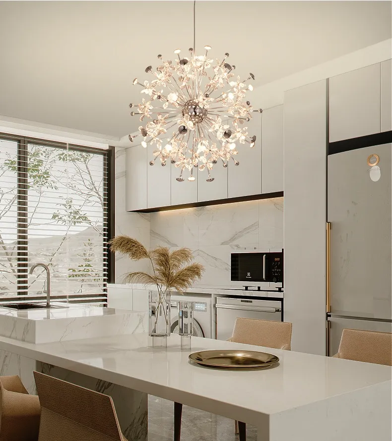 Creative living room chandelier flower-shaped ball art corridor modeling lighting Nordic modern hallway restaurant pendant lamps