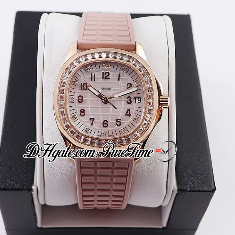 Ppf 5072r-001 a324sc haute joaillerie damer watch womens rosa guld diamant bezel graverad mopp rubbning gummi bästa utgåva ptpp puretime g7