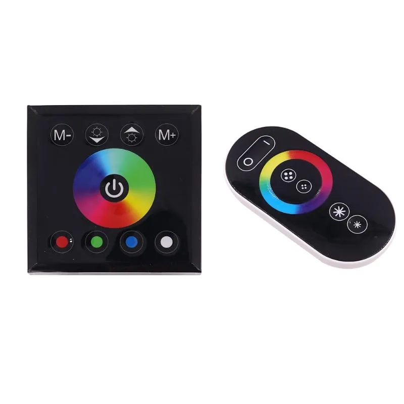 Touch Remote Control 12V 24V DC RGB RGBW Led Strip Light Power Switch RF Touch Wall Panel Controller Swithing Accessories Black