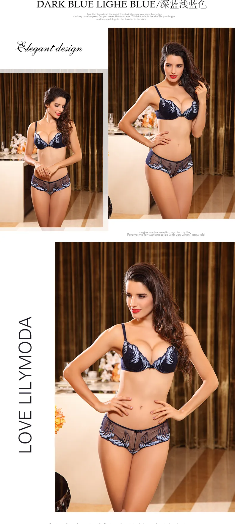 Lilymoda Embroidered Push Up Lingerie Set Seamless Thong Panties & Bra, Sexy  Womens Underwear Combo From Dou05, $10.64