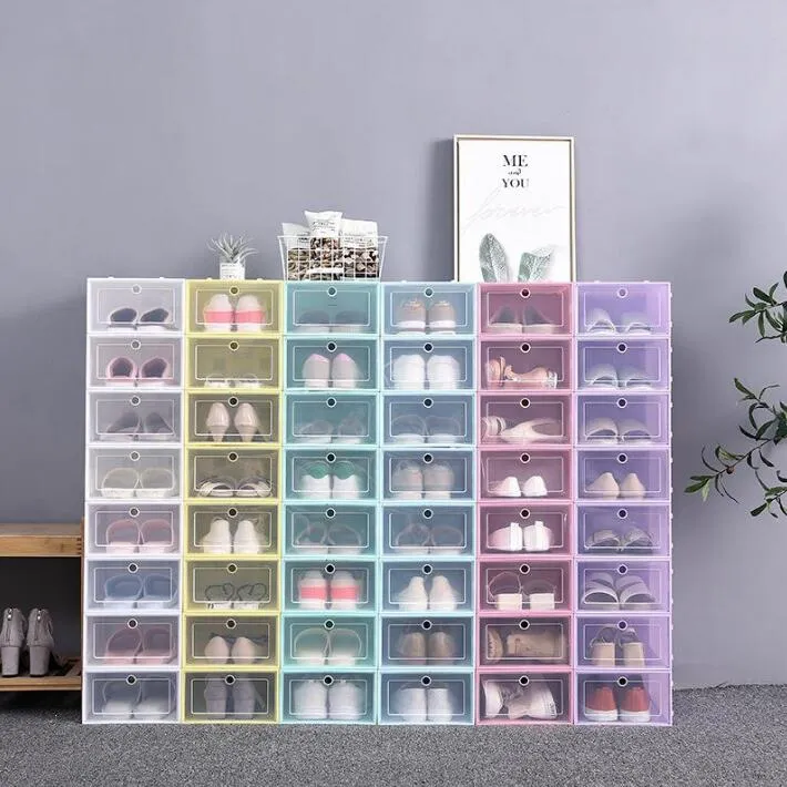 Scatola per scarpe organizzatore per riporre l'armadio scatole per scarpe  impilabili in plastica trasparente contenitore per riporre la custodia  cassetto trasparente pieghevole per ufficio - AliExpress