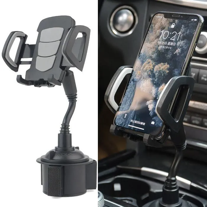 Auto Cup Holder Telefoon Mount Verstelbare Gooseneck Smart Phone Car Cradle voor iPhone 7 7P 8 8P X XS XR / SAMSUNG GALAXY S10 S9 / HUAWEI