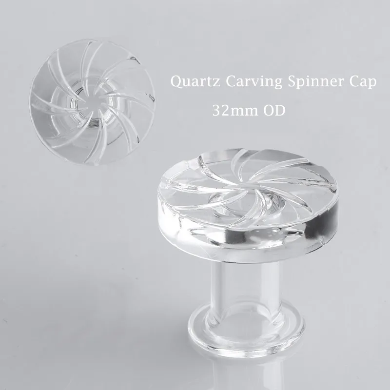 Yeni Stil Kuvars Oyma Spinner Kap ile 32mm OD Kuvars İplik Kap için 20mm 25mm 30mm Kuvars Banger Çivi Cam Su Bongs