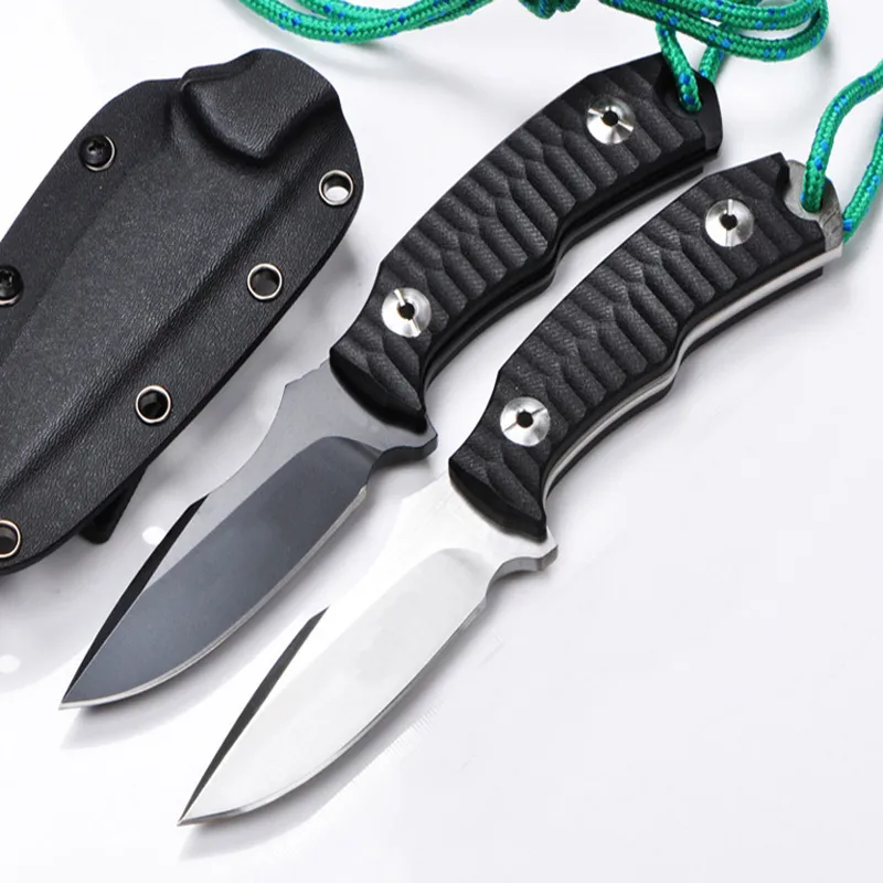 Special Offer Survival Straight knife D2 Black/Satin Drop Point Blades Full Tang G10 Handle Fixed Blade Knives With Kydex