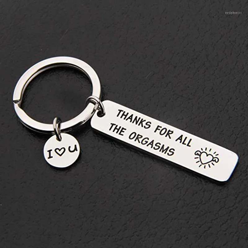 Chavesinha personalizadas graças a todos os orgasmos I Love You Key Ring Casal Keychain Jewelry Gifts Dê ao meu namorado Marido1