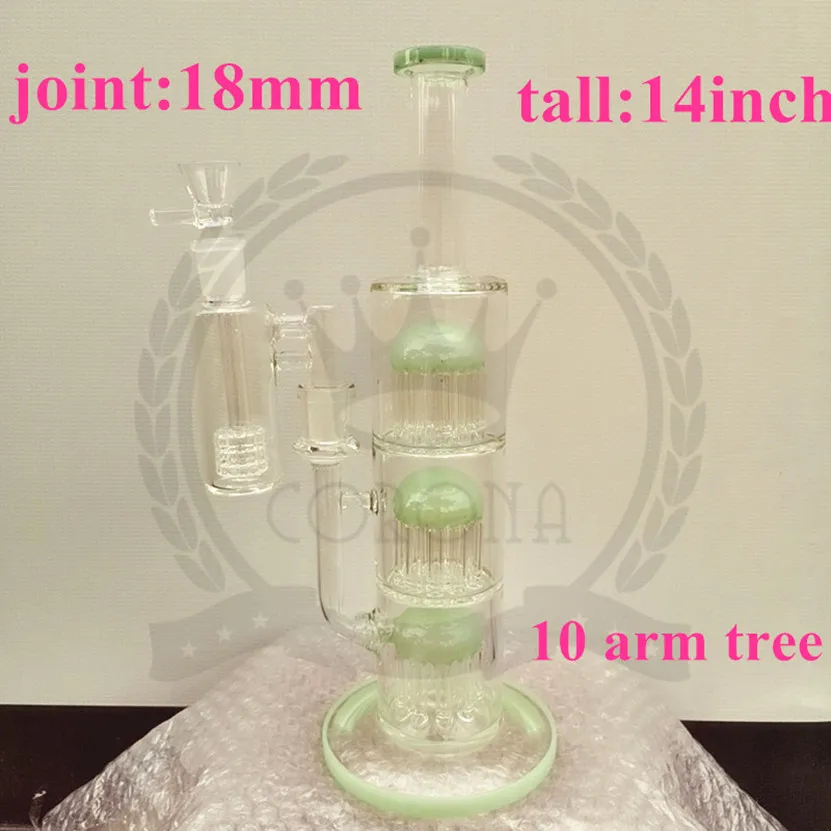 Reanice Bong Gravity Recycler Glass Bongs in Big Dik Hookah 14mm 18.8mm Smoking Pijpen Straight Honeycomb Branch Water Percolator