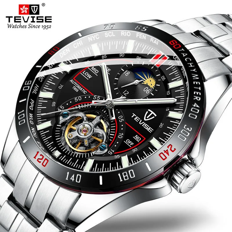 Orologi meccanici Tevise Fashion Luxury Men's Automatic Watch Clock Maschio Business impermeabile Relogio Orologio da polso LJ201124