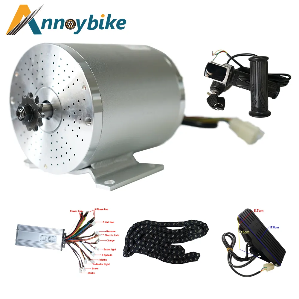 Fırçasız BLDC Motor 1000 W 2000 W 3000 W Elektrikli Motor Kontrolörü Gaz Kelebeği Scooter Ebike Motor Motosiklet Parçası Değişiklikleri DIY