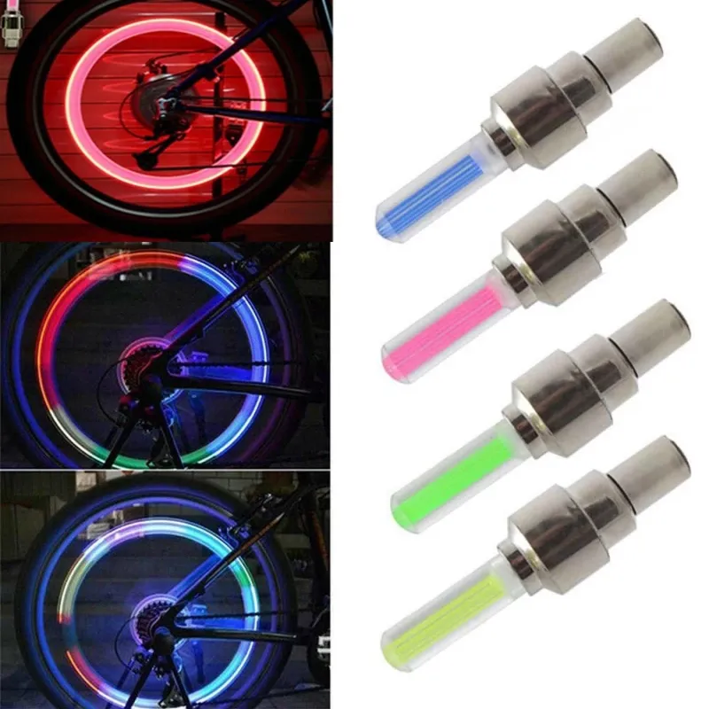 Lumière de vélo néon pneu roue buse Valve noyau bâton lumineux lumière conduite vélo emballage lampes LED lumières colorées