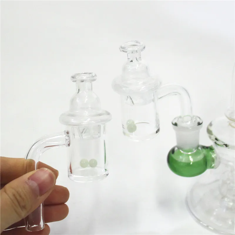 Fumer Quartz Banger Avec Verre Spinning Carb Cap 14mm Mâle Femelle Opaque GNails Pour Dab Rigs Silicone Eau Bongs