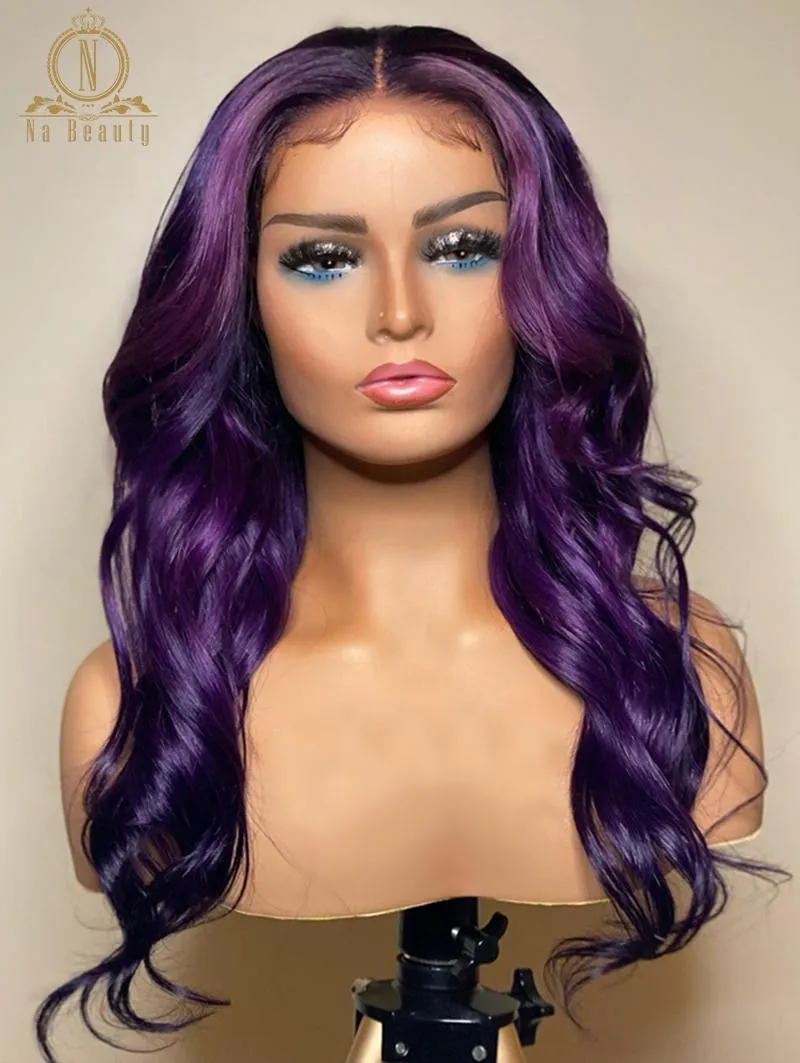 Violet Purple Water Wave Lace Front Human Hair Wigs, Perucas Dianteiras De  Renda Transparentes Em HD Pré Arrancadas Para Mulheres Negras De $907,97 |  DHgate, image size:800x1063