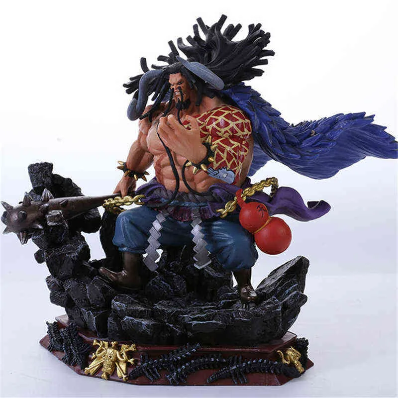 Аниме One Piece Wano Four Emperors Beast Pirates Kaido Battle Ver. GK PVC Фигурка Статуя Коллекционная модель Детская игрушка Кукла AA220311